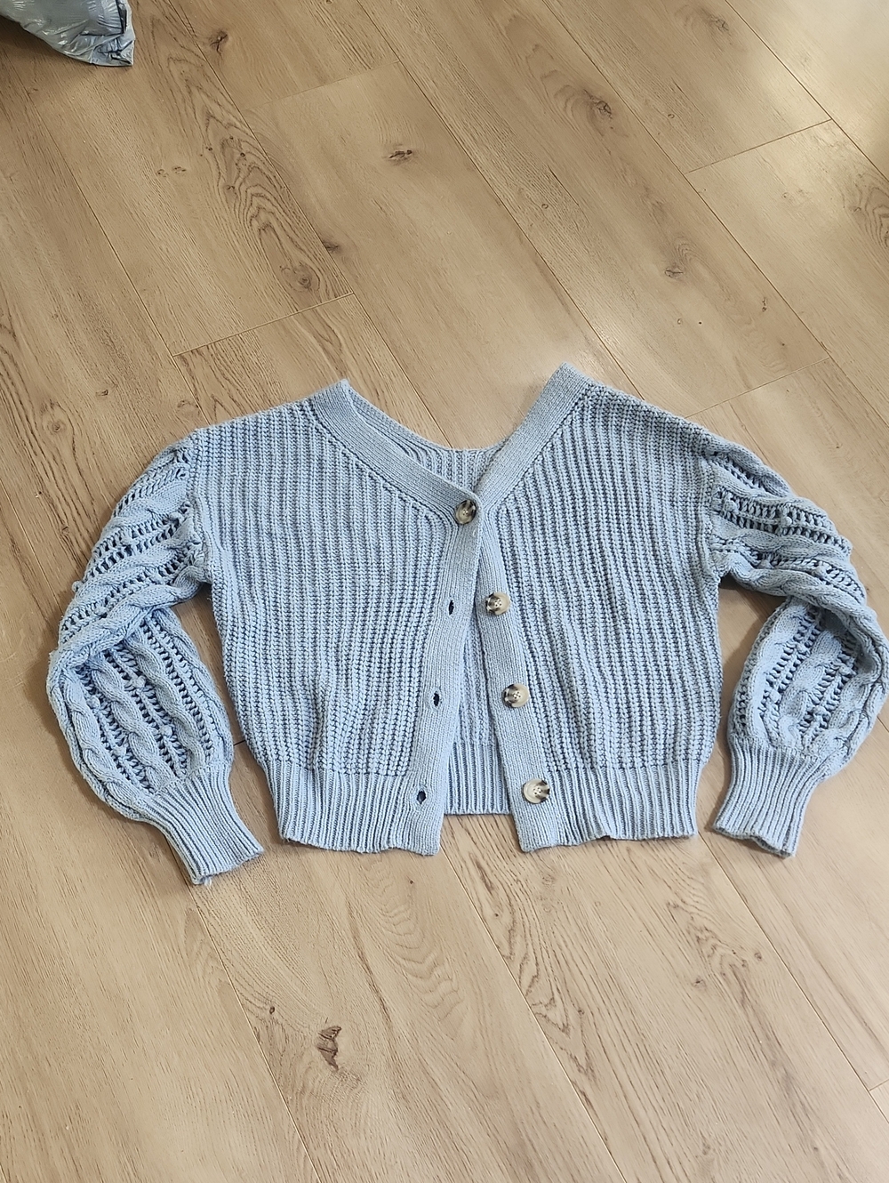 moon & madison Light Blue Knit Button-Front Cardigan